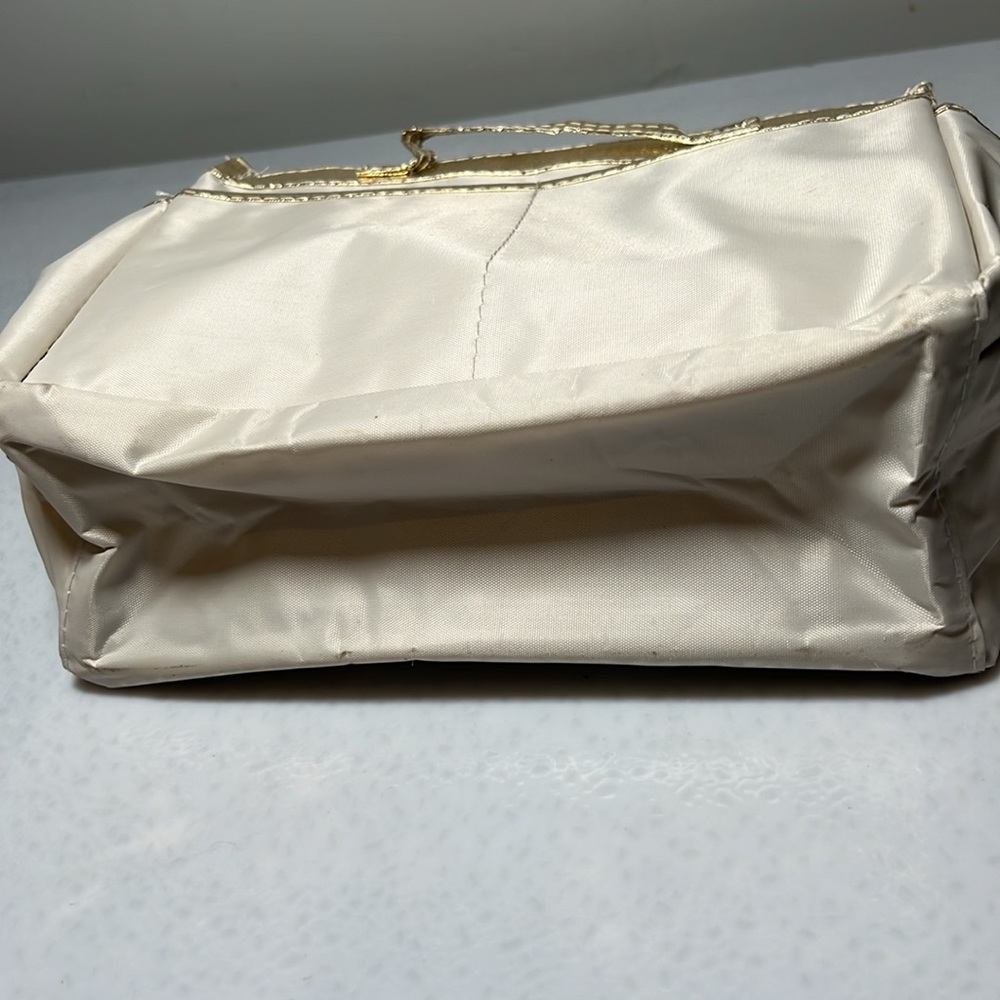 Mark Gold Zipper Bag Vinyl Lining and Tan Gold Vinyl Tote Bag - Picture 9 of 9